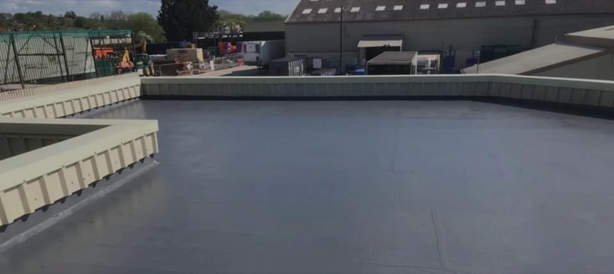 Large commercial GRP flat roof installation